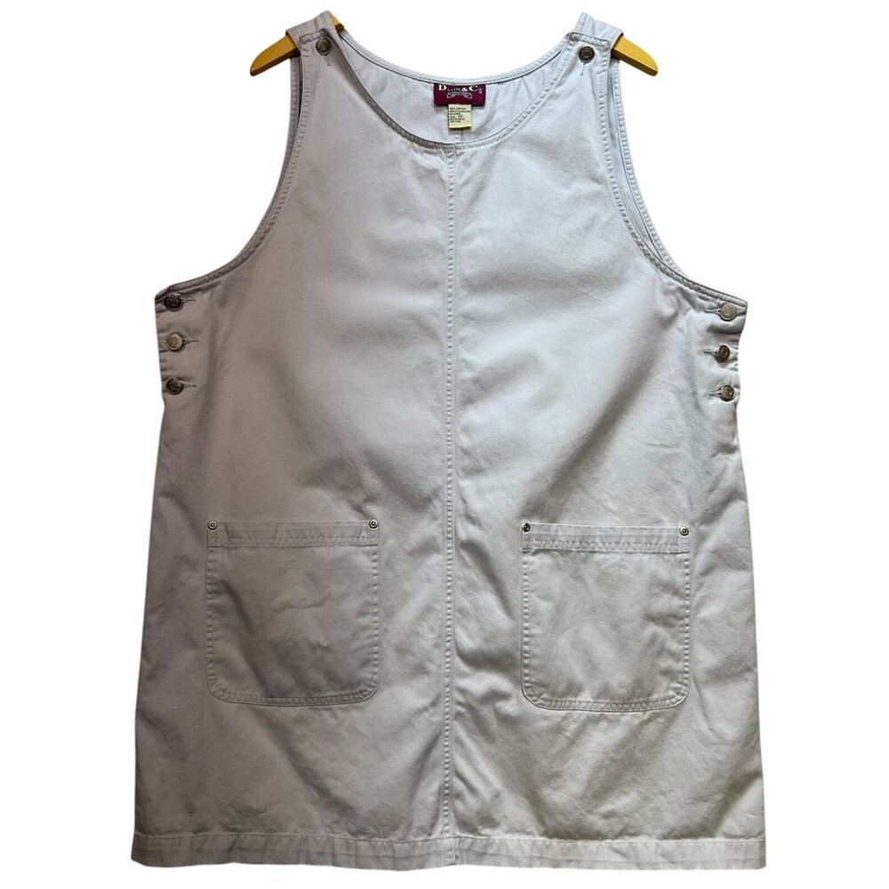 Denim & Co. Women's Overall Jumper Dress Denim Size 1X Light Pale Blue